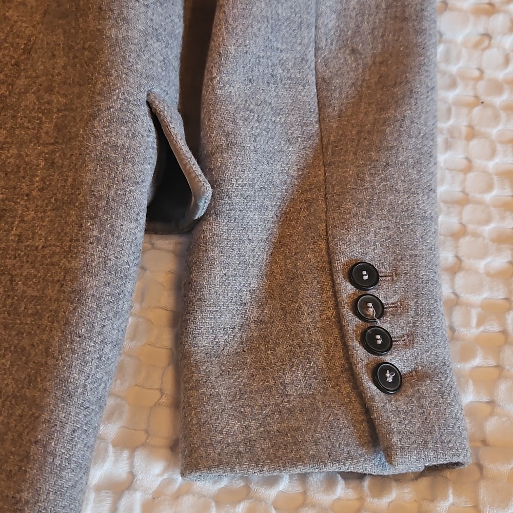Zara Grey Faux Wool Coat Xl - Picture 5 of 7